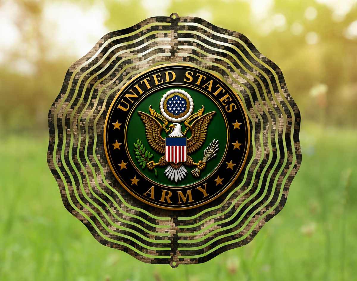 Army Digital Camo Wind Spinner - Showcase Your Military Pride