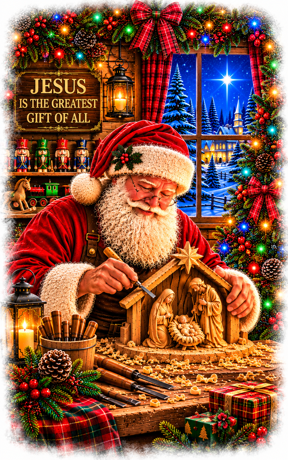 Faith-Inspired Christmas Kitchen Towel - Jesus Is the Greatest Gift of All