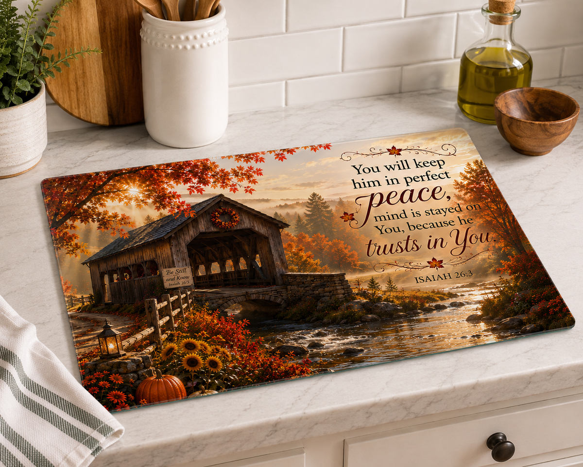 Isaiah 26:3 Cutting Board – Embrace God's Peace in Your Kitchen