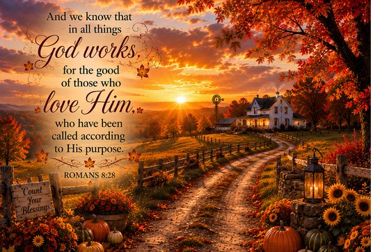 Uplift Your Kitchen with the Romans 8:28 Cutting Board – A Touch of Faith and Fall