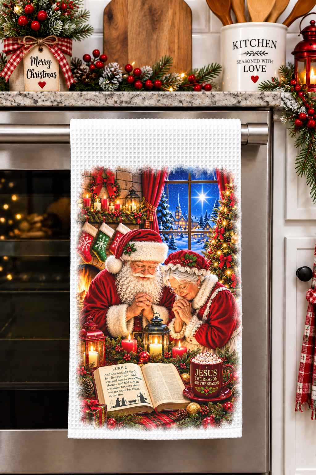 Celebrate the Spirit of Christmas with the St. Nicholas Kitchen Towel