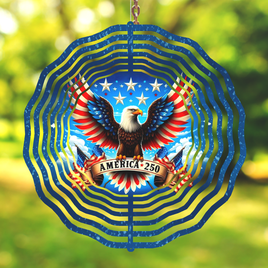 America 250 Eagle Wind Spinner - Celebrate Freedom with Patriotic Elegance
