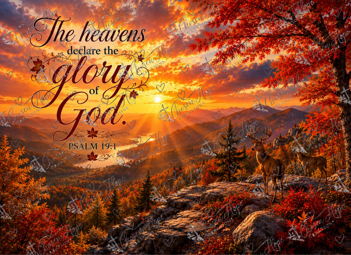 Psalm 19:1 - The Heavens Declare Autumn Glass Cutting Board