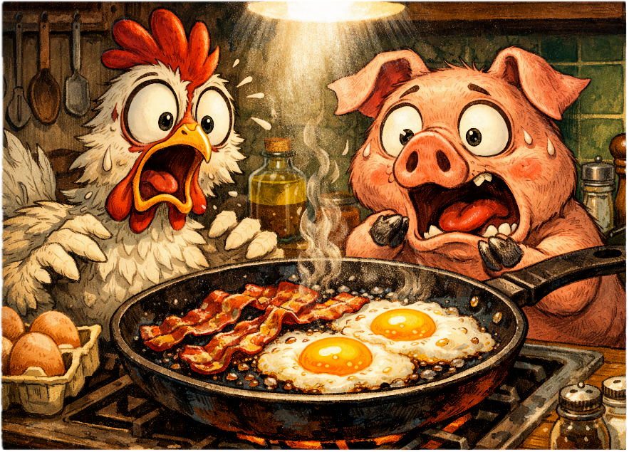 Funny Tempered Glass Cutting Board – Bacon & Eggs Design for a Fun Kitchen