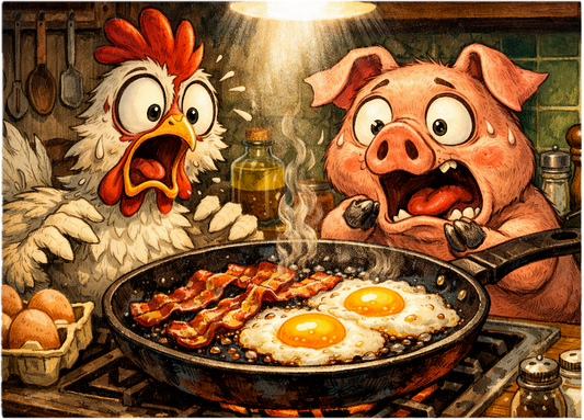 Funny Tempered Glass Cutting Board – Bacon & Eggs Design for a Fun Kitchen
