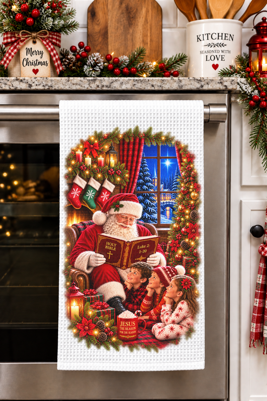 Embrace the Season with Our Christian Kitchen Towel: The Faith of St. Nicholas