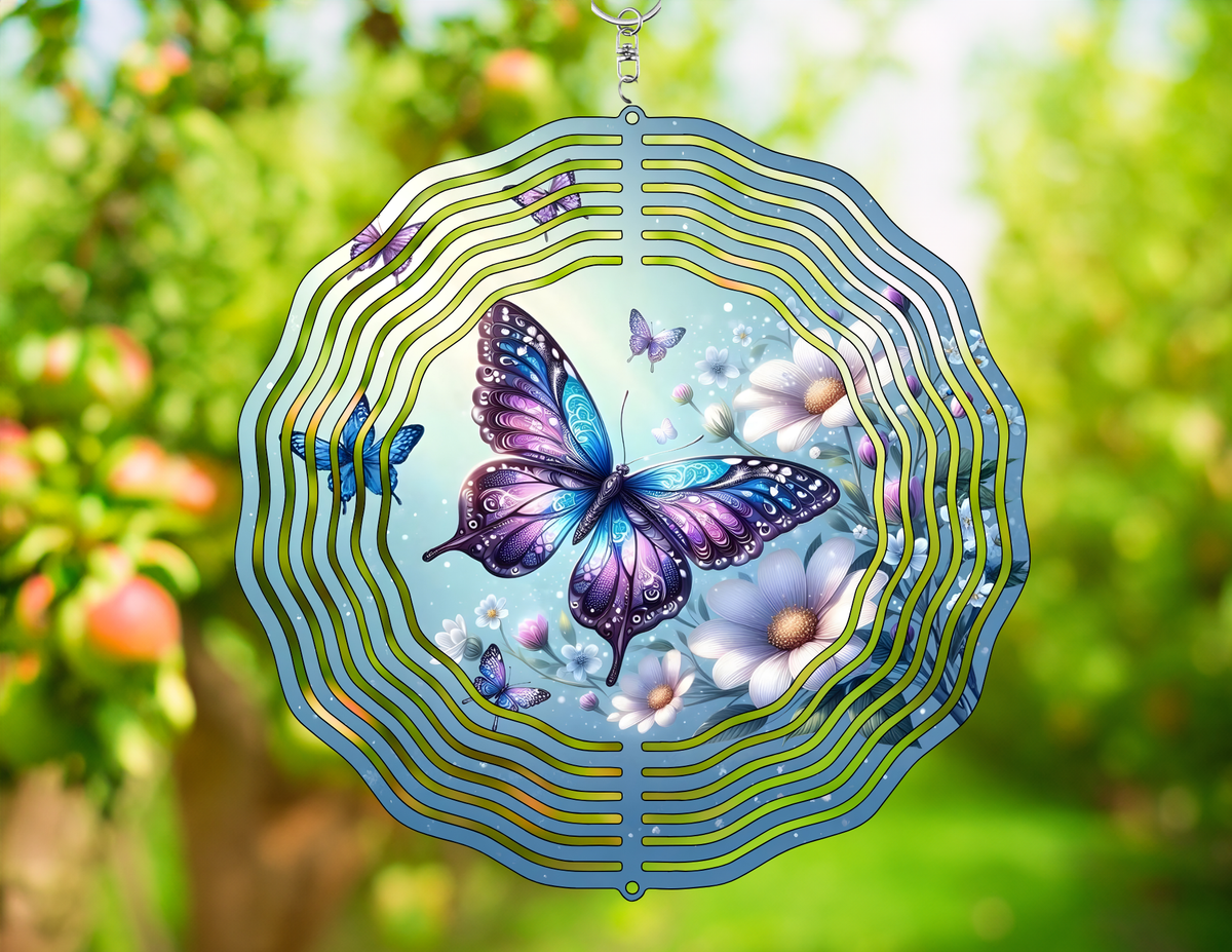 Enchanting Purple Butterfly Wind Spinner for Your Garden