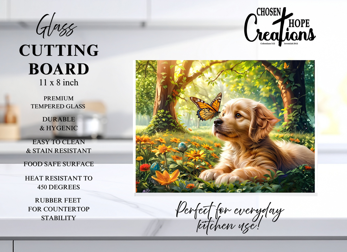 Golden Retriever Puppy Cutting Board – Adorable Design & Functional Kitchen Essential