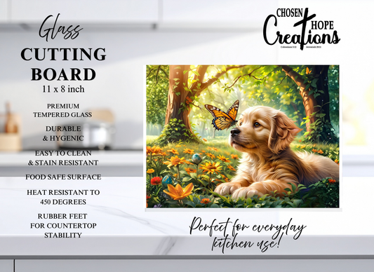 Golden Retriever Puppy Cutting Board – Adorable Design & Functional Kitchen Essential