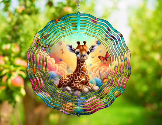 Transform Your Outdoor Space with Our Playful Giraffe Wind Spinner