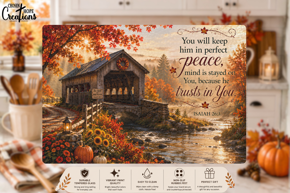 Isaiah 26:3 Cutting Board – Embrace God's Peace in Your Kitchen