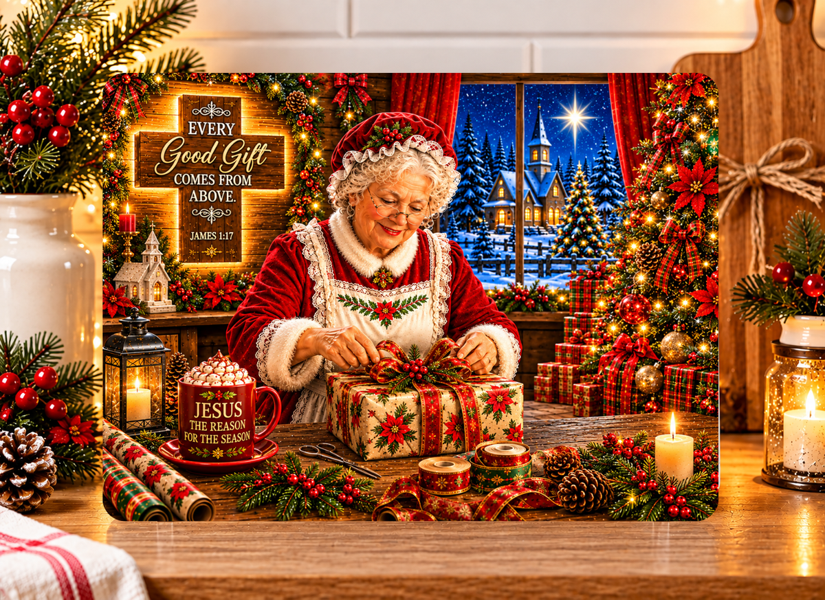 The Faith of St. Nicholas - Christmas Tempered Glass Cutting Board That Brings Joy to Your Holiday Kitchen