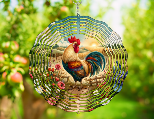 Charming Rooster Wind Spinner for Enchanting Outdoor Décor