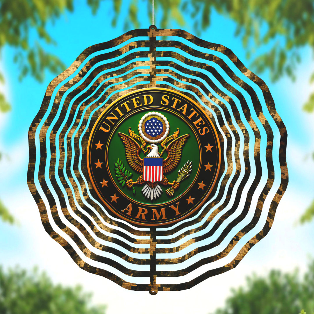 Army Digital Camo Wind Spinner - Showcase Your Military Pride