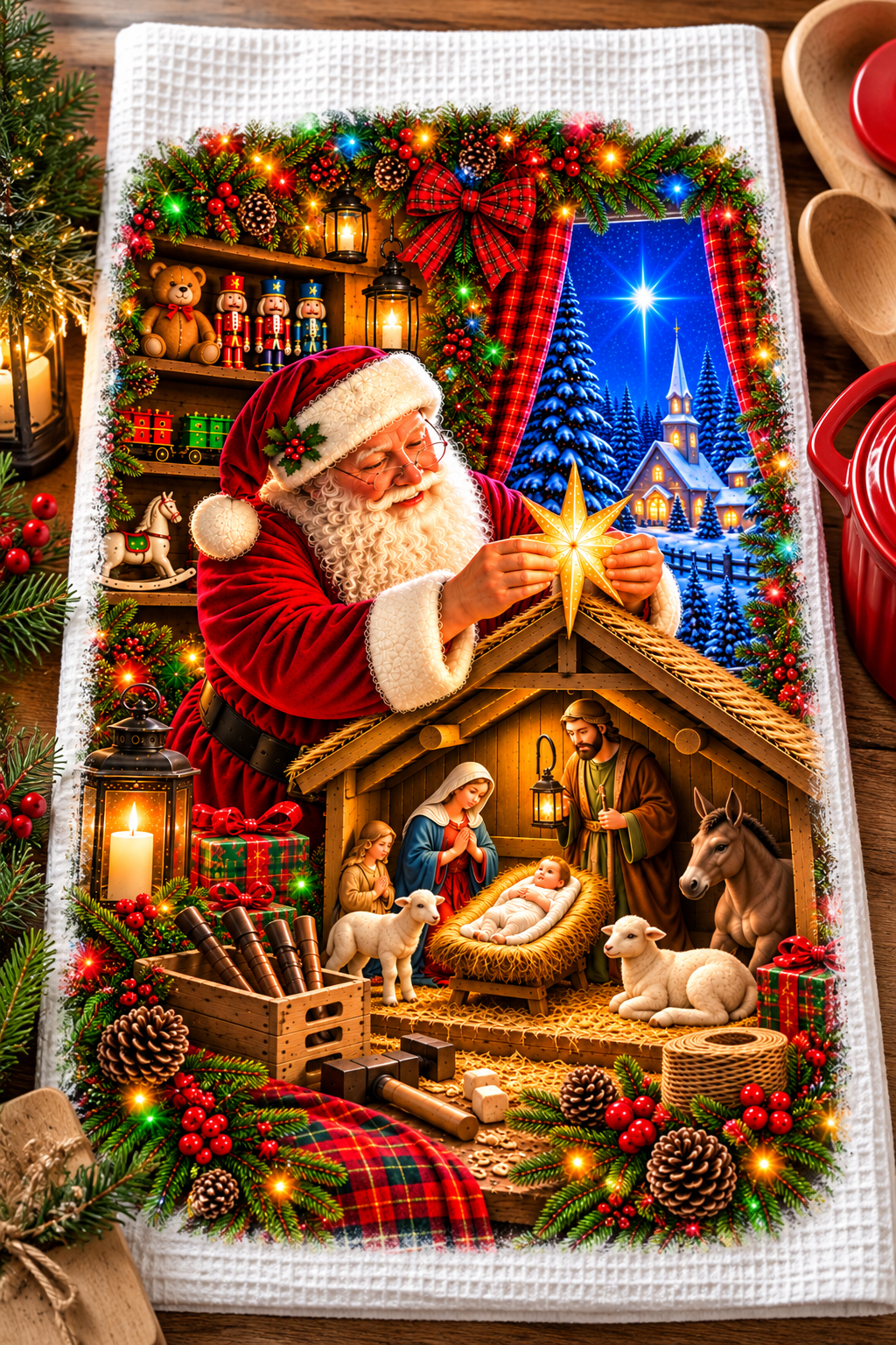Faith of St. Nicholas Kitchen Towel: Celebrate the Spirit of Christmas