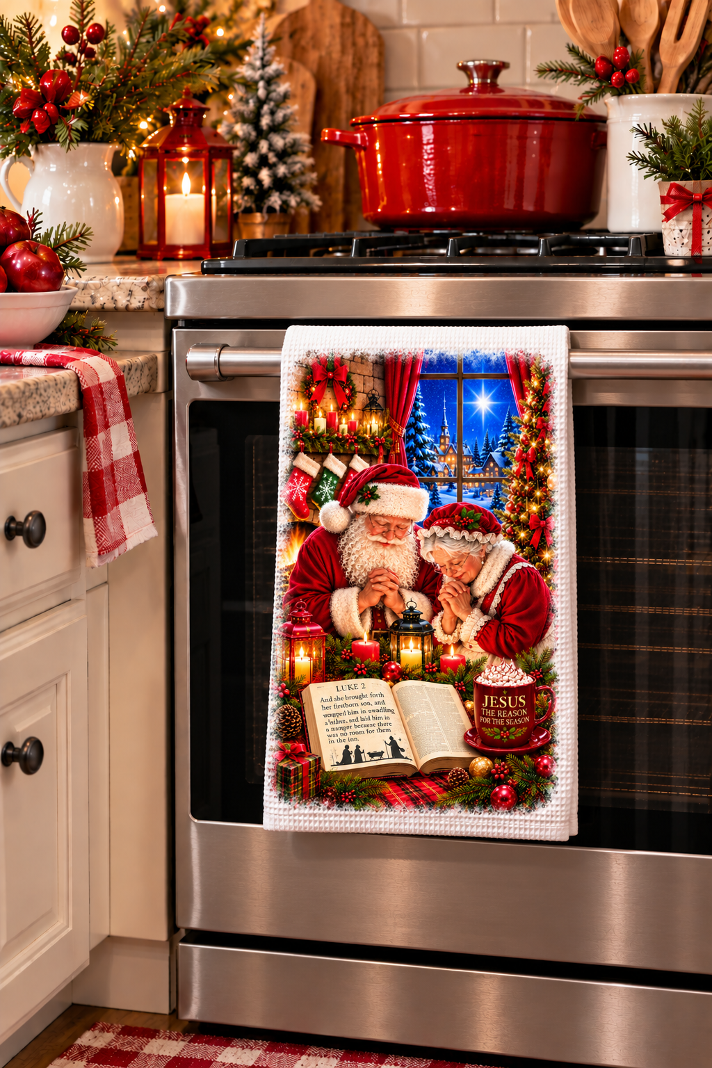 Celebrate the Spirit of Christmas with the St. Nicholas Kitchen Towel