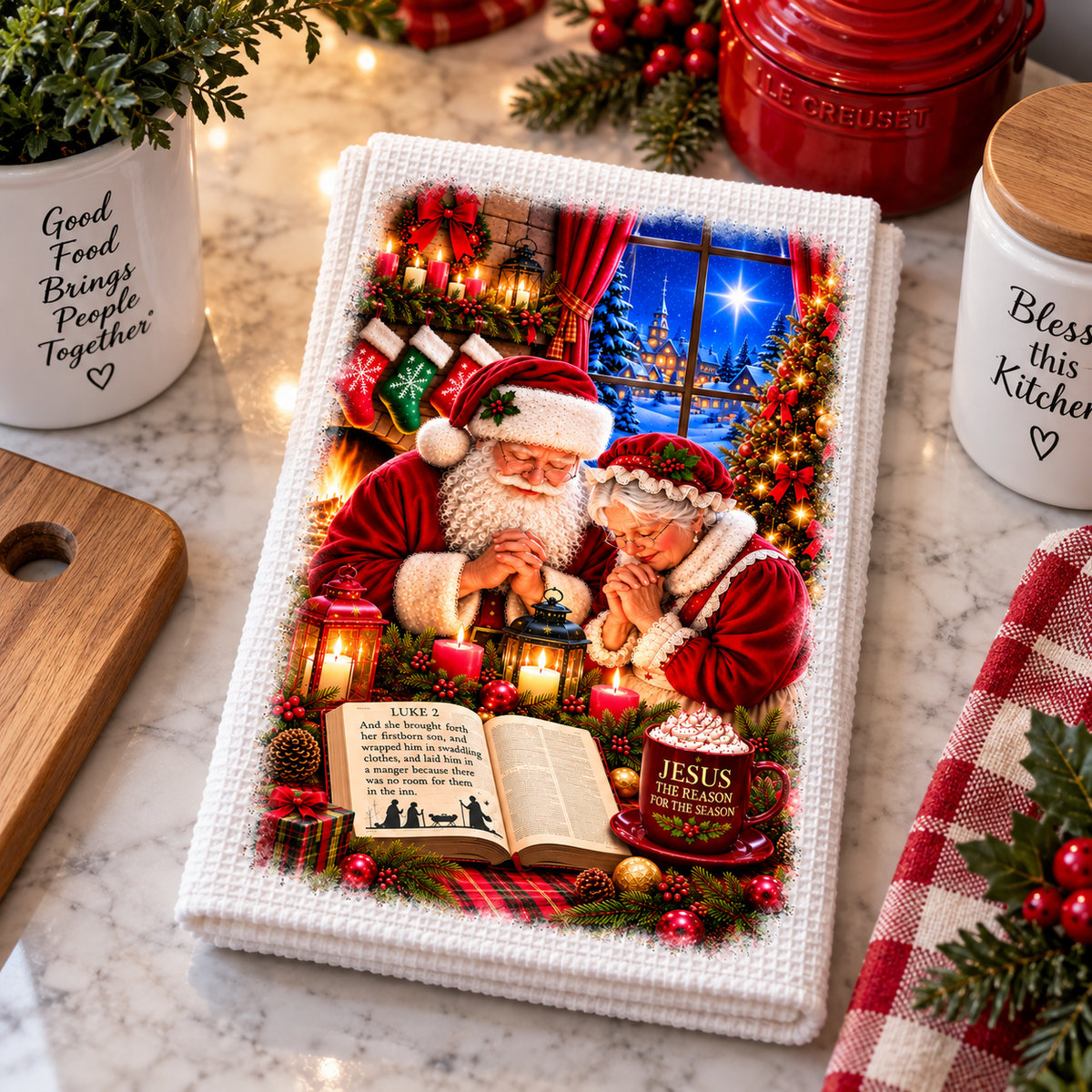 Celebrate the Spirit of Christmas with the St. Nicholas Kitchen Towel