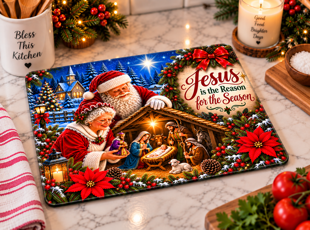 Celebrate the Season with Our St. Nicholas Nativity Christmas Cutting Board