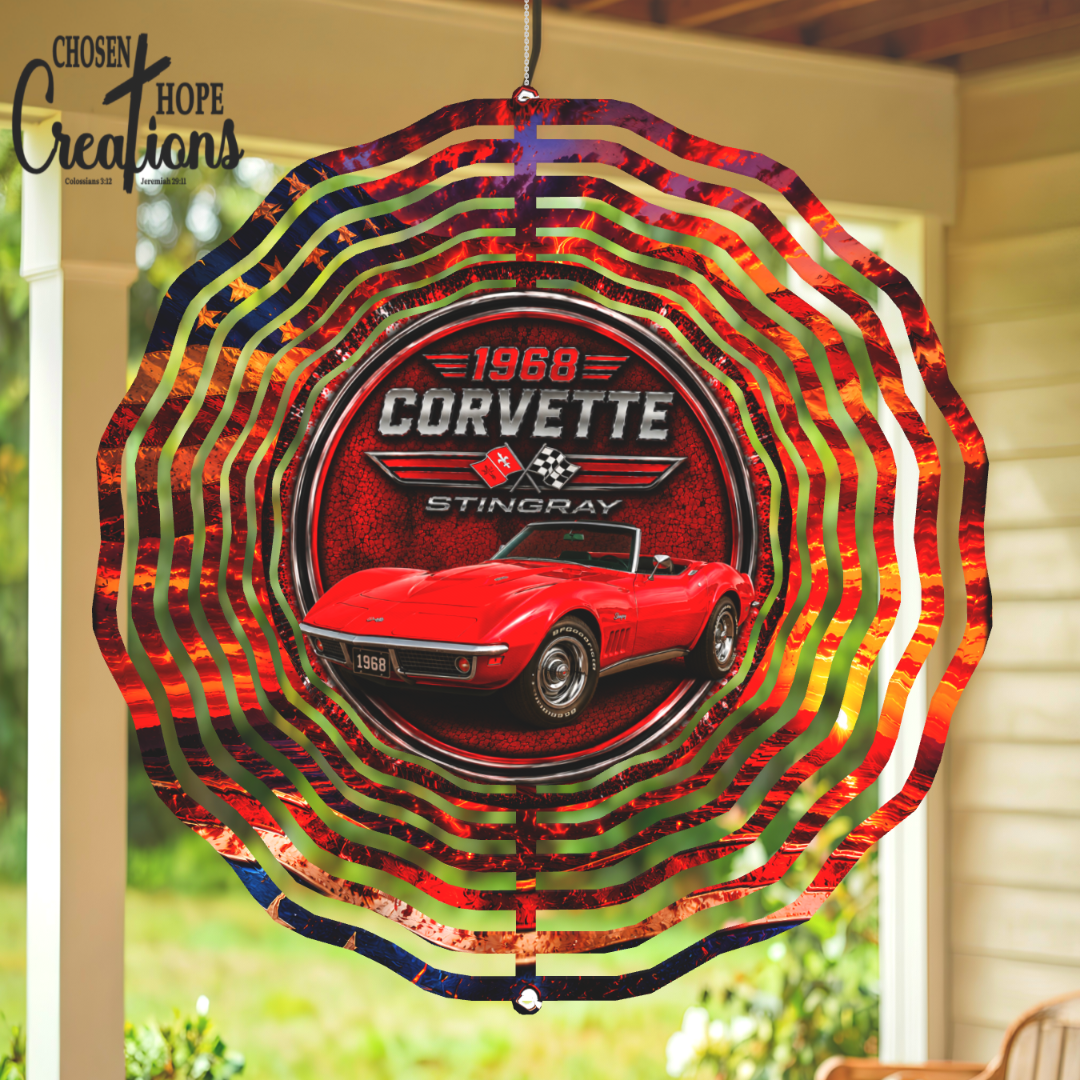 Rev Up Your Decor with the 1968 Corvette Stingray Wind Spinner