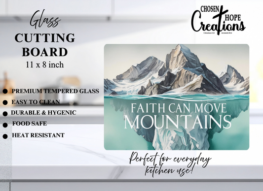 Faith Can Move Mountains Cutting Board - Elevate Your Culinary Experience