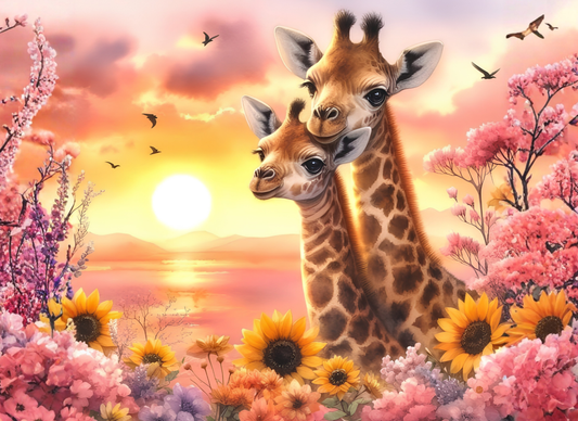 Giraffe Sunset Glass Cutting Board – Beautifully Crafted 8x11 Kitchen Essential