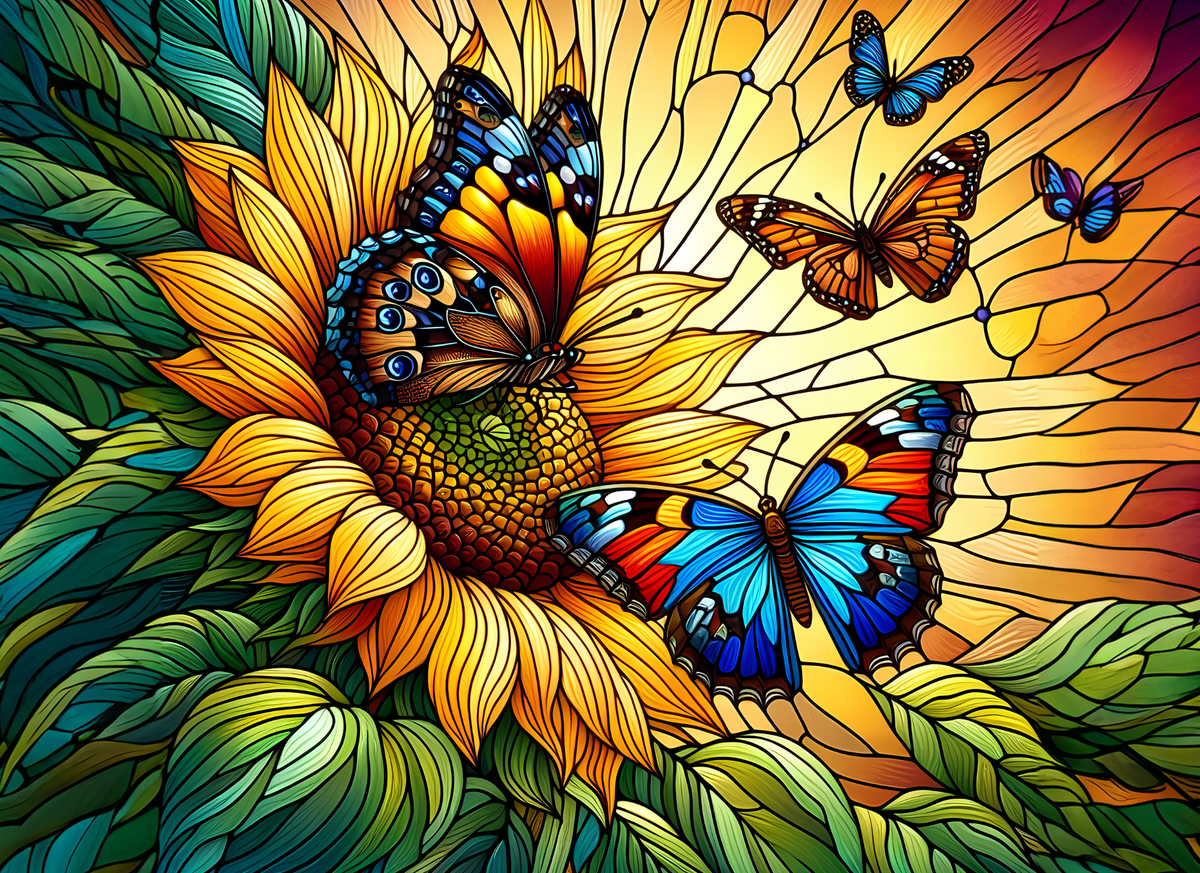 Stained Glass Butterfly Cutting Board - Elevate Your Kitchen Aesthetics