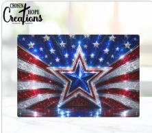 Patriotic Glass Cutting Board - American Star Design
