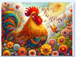 Rooster Wildflower Glass Cutting Board – Vibrant Farmhouse Charm for Your Kitchen