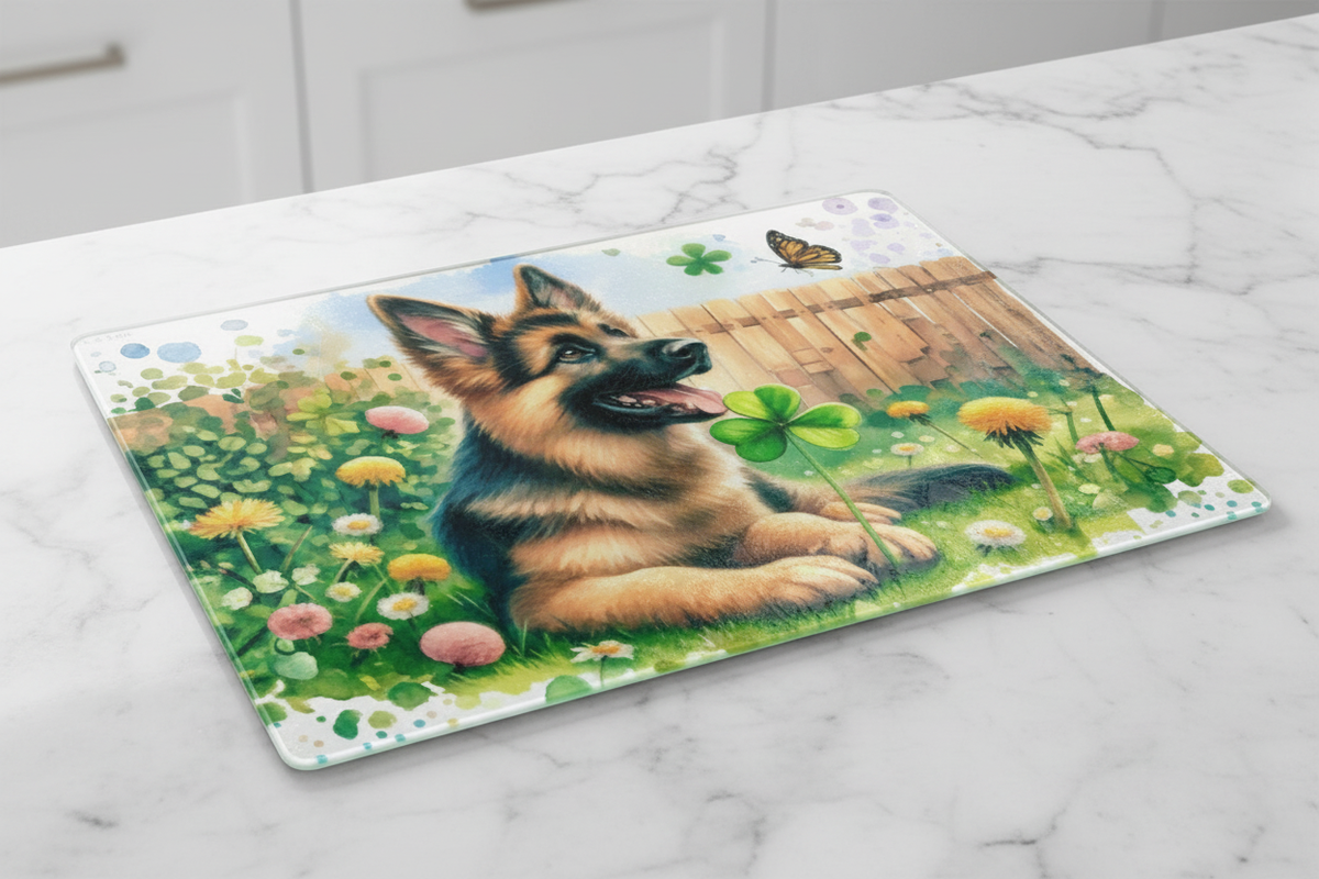 German Shepherd Puppy Cutting Board – A Touch of Whimsy in Your Kitchen