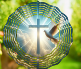 Cross and Dove Garden Decor - A Radiant Symbol of Faith