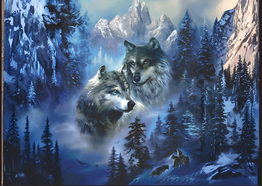 Winter Wolves Mountain Tempered Glass Cutting Board – Elevate Your Culinary Experience