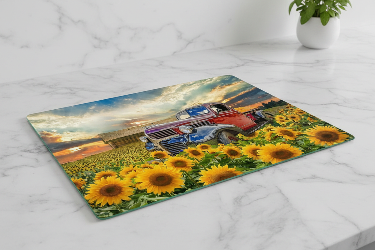 Vintage Sunflower Cutting Board – Farmhouse Charm in Every Slice