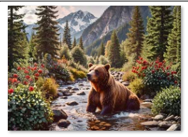 Mountain Grizzly Bear Glass Cutting Board – Experience Nature's Majesty in Your Kitchen