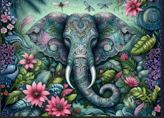 Elevate Your Culinary Space with the Ornate Elephant Mandala Cutting Board
