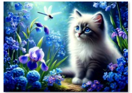 Enchanting Blue-Eyed Kitten Glass Cutting Board – 8x11 Artful Kitchen Essential