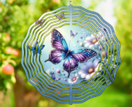 Enchanting Purple Butterfly Wind Spinner for Your Garden