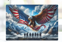 Eagle Veteran Patriotic Glass Cutting Board – A Tribute to Heroes