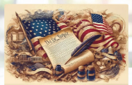 Patriotic Glass Cutting Board - Declaration of Independence Design