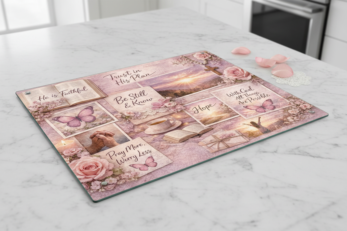Faith & Flowers Cutting Board | A Daily Reminder of Love and Hope