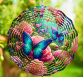 Elevate Your Space with the Blue Butterfly Rose Wind Spinner