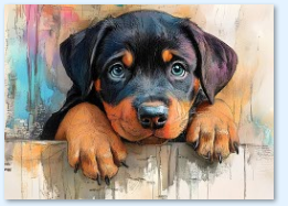 Charming Rottweiler Puppy Cutting Board – Perfect 8×11 Tempered Glass Design
