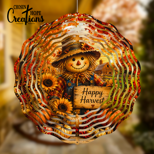 Happy Harvest Scarecrow Wind Spinner – Bring Whimsy to Your Fall Decor