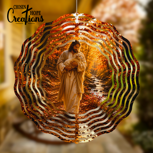 Jesus Autumn Wind Spinner – A Beautiful Reminder of Faith for Your Garden