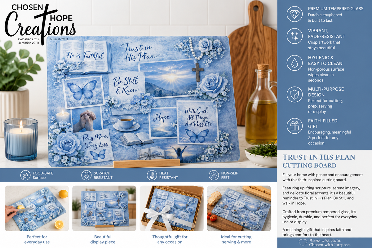 Faith & Flowers Cutting Board | A Daily Reminder of Love and Hope