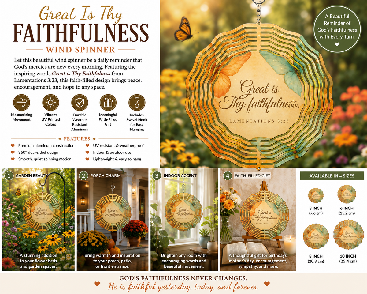 Great is Thy Faithfulness Wind Spinner - A Daily Reminder of God's Love