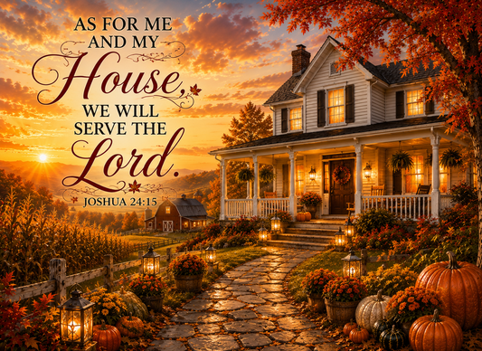 Joshua 24:15 Farmhouse Tempered Glass Cutting Board - Beautiful Christian Kitchen Décor for Every Home